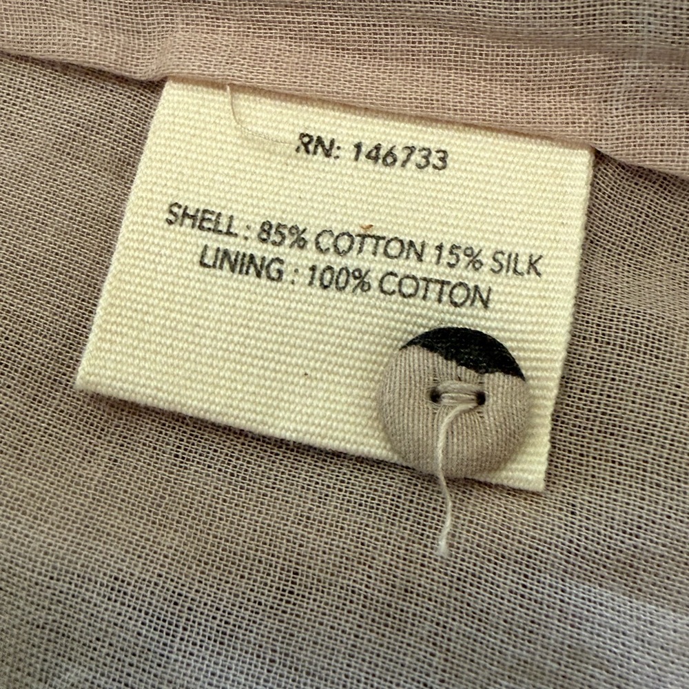 Mirth Somerset in Sand Labyrinth Size Large Cotton Silk Blend Hand Block Printed - Picture 7 of 8